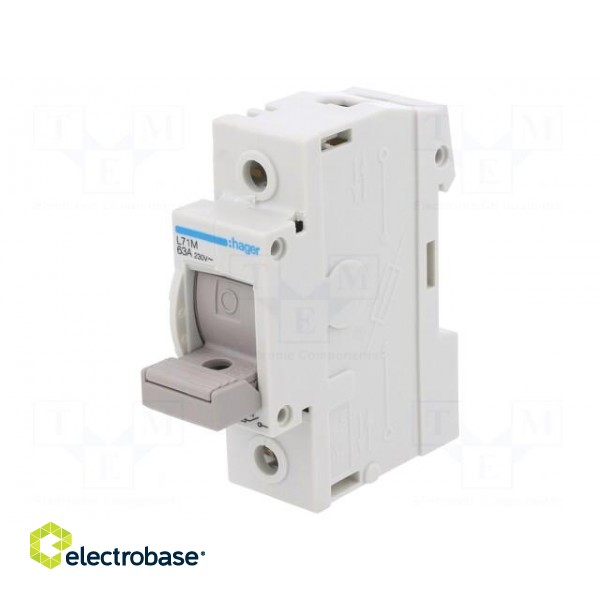 Fuse disconnector | D02 | for DIN rail mounting | 63A | 400V | Poles: 1 image 1