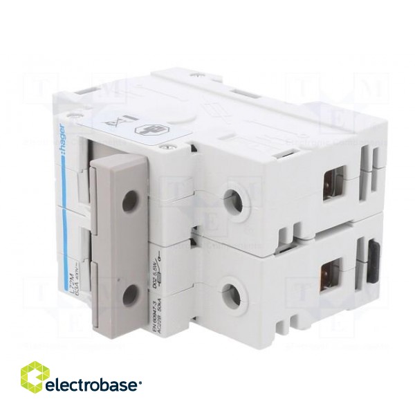 Fuse disconnector | D02 | for DIN rail mounting | 63A | 400V | Poles: 2 paveikslėlis 2
