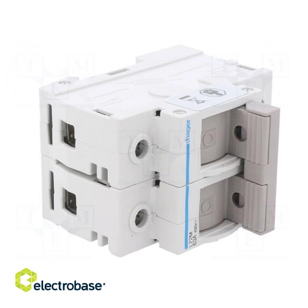 Fuse disconnector | D02 | for DIN rail mounting | 63A | 400V | Poles: 2 paveikslėlis 8