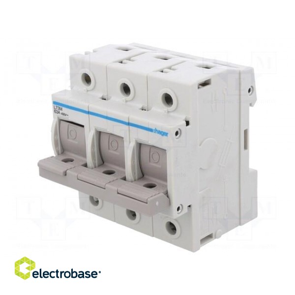 Fuse disconnector | D02 | for DIN rail mounting | 63A | 400V | Poles: 3 image 1
