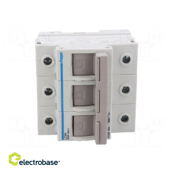 Fuse disconnector | D02 | for DIN rail mounting | 63A | 400V | Poles: 3 paveikslėlis 9