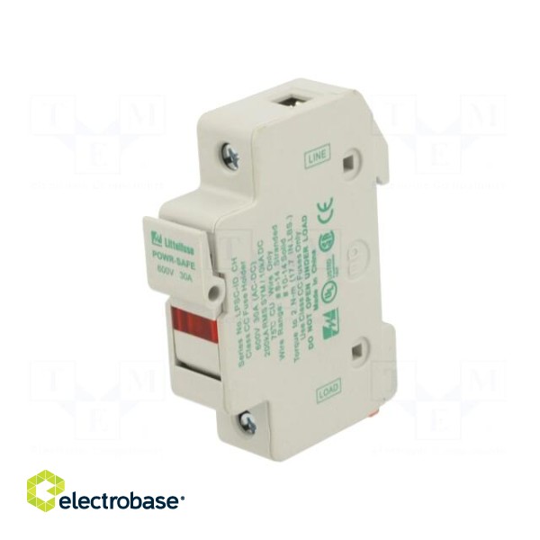 Fuse holder | cylindrical fuses | 10.3x38mm | 30A | 600V | Poles: 1 image 1