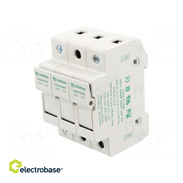 Fuse holder | cylindrical fuses | 10x38mm | for DIN rail mounting фото 1