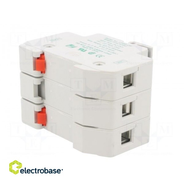 Fuse holder | cylindrical fuses | 10x38mm | for DIN rail mounting фото 6