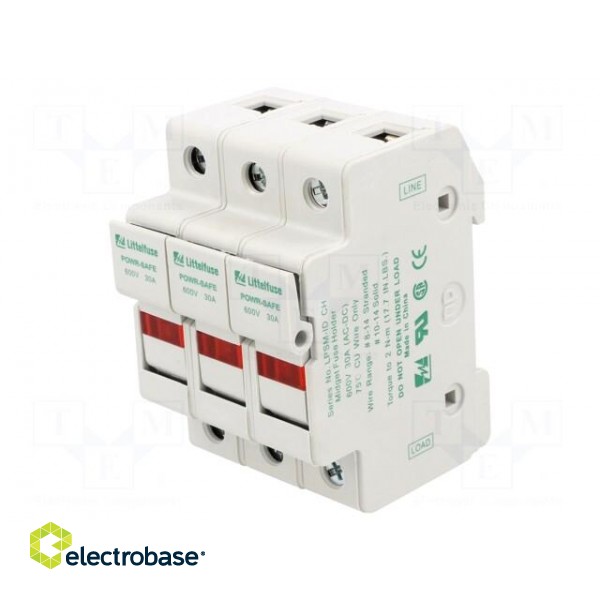 Fuse holder | cylindrical fuses | 10x38mm | for DIN rail mounting фото 1