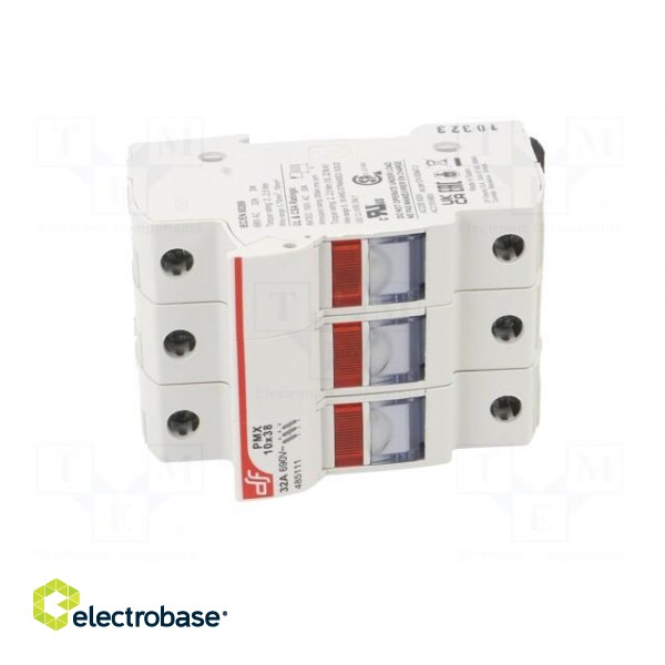 Fuse holder | cylindrical fuses | 10x38mm | for DIN rail mounting фото 9
