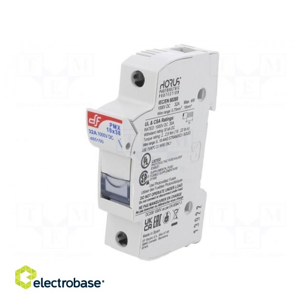 Fuse holder | cylindrical fuses | 10x38mm | for DIN rail mounting image 1
