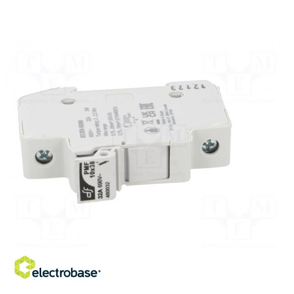 Fuse holder | cylindrical fuses | 10x38mm | for DIN rail mounting фото 9