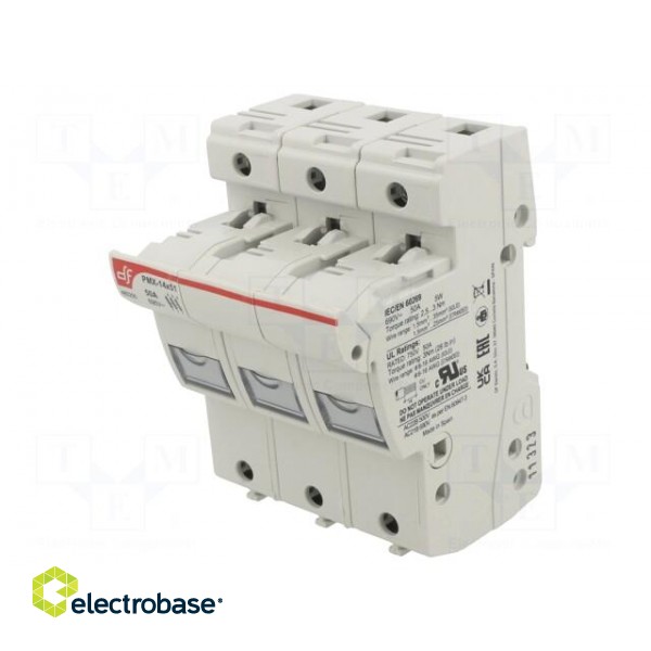 Fuse holder | cylindrical fuses | 14x51mm | for DIN rail mounting фото 1