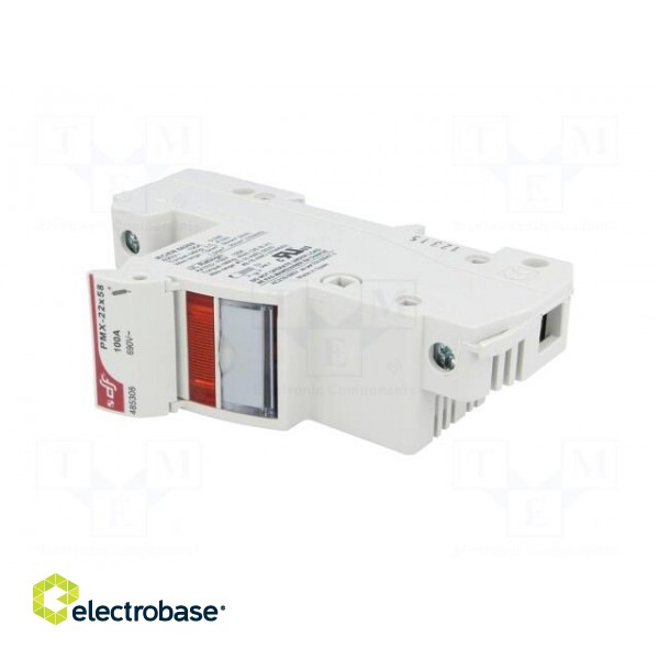 Fuse holder | cylindrical fuses | 22x58mm | Mounting: DIN | 100A | IP20 image 2