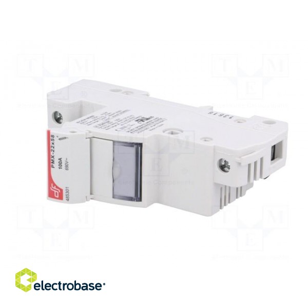 Fuse holder | cylindrical fuses | 22x58mm | Mounting: DIN | 100A | IP20 image 3