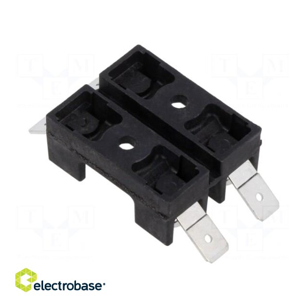 Fuse holder | cylindrical fuses | 6.3x32mm | on panel | 20A | 300VAC