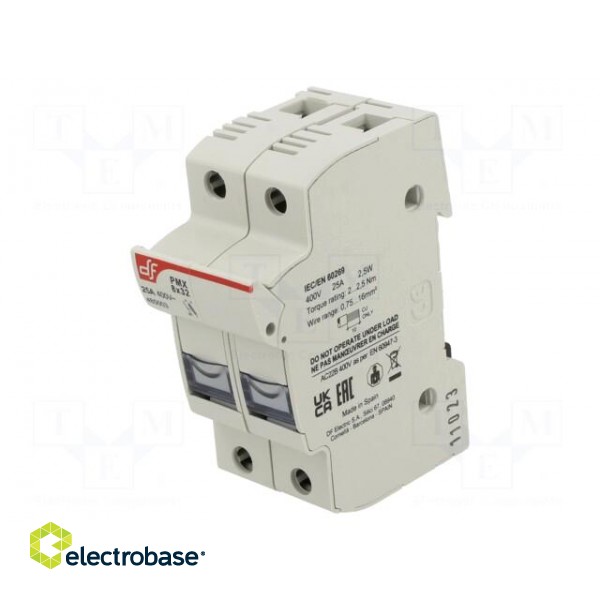 Fuse holder | cylindrical fuses | 8x32mm | for DIN rail mounting image 1