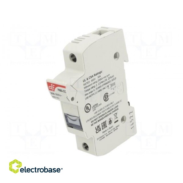 Fuse holder | cylindrical fuses | for DIN rail mounting | 30A | IP20 paveikslėlis 1