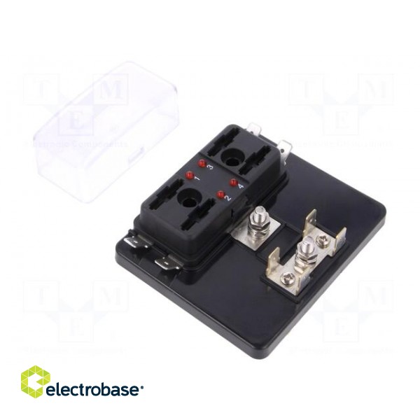 Fuse boxes | 19mm | 30A | screw | Leads: connectors 6,4mm | Body: black image 2