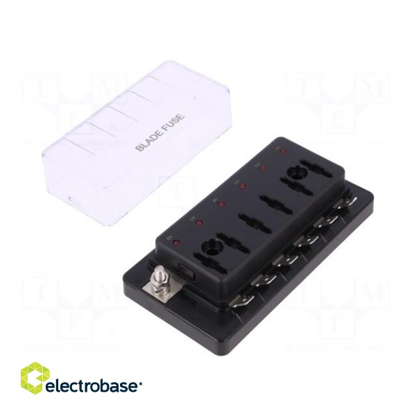 Fuse acces: fuse boxes | fuse: 19mm | 30A | screw | Body: black | UL94V-0 image 2