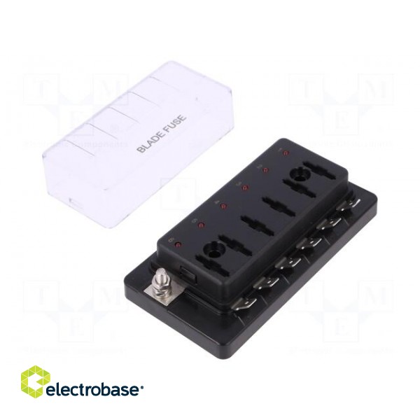 Fuse boxes | 19mm | 30A | screw | Leads: connectors 6,4mm | Body: black image 2