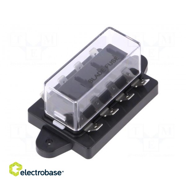 Fuse boxes | 19mm | 30A | screw | Leads: connectors 6,4mm | Body: black image 1