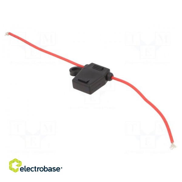 Fuse holder | 19mm | 10A | Leads: cables | -40÷85°C | 58V paveikslėlis 1