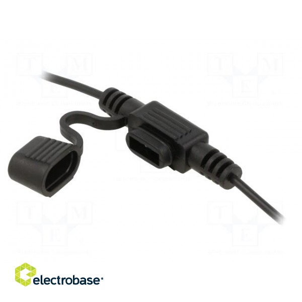 Fuse holder | 11mm | 10A | Leads: cables | -40÷85°C | 58V