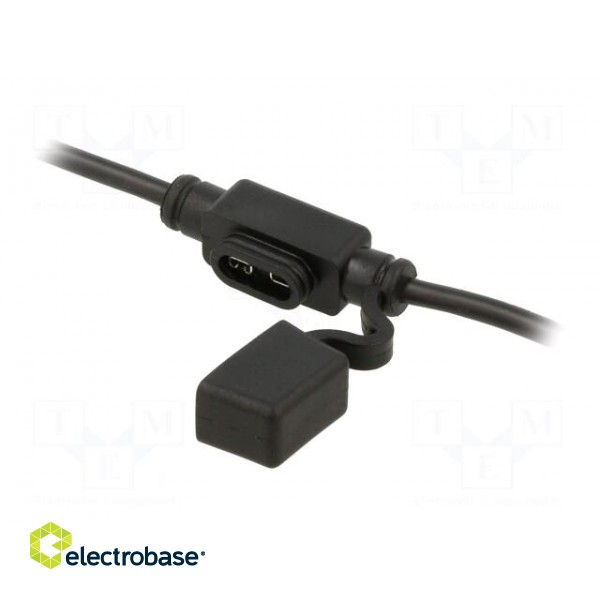 Fuse holder | 11mm | 30A | Leads: cables | -40÷85°C | 58V