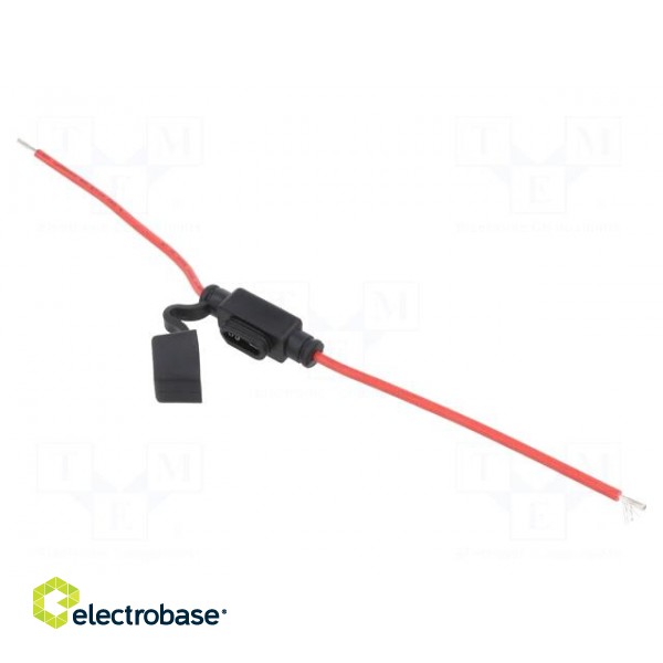 Fuse holder | 11mm | 15A | Leads: cables | -40÷85°C | 58V image 1