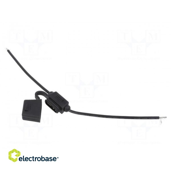 Fuse holder | 19mm | 15A | Leads: cables | -40÷85°C | 58V paveikslėlis 1