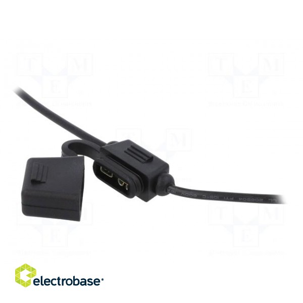 Fuse holder | 19mm | 15A | Leads: cables | -40÷85°C | 58V paveikslėlis 2