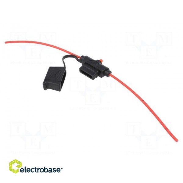 Fuse holder | 19mm | 15A | Leads: cables | 24V