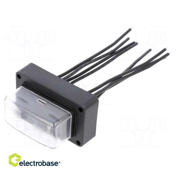 Fuse acces: fuse holder | fuse: 19mm | 20A | Leads: cables | Body: black