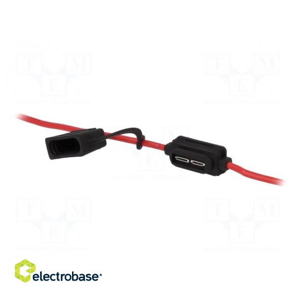 Fuse holder | 19mm | 20A | on cable | Leads: lead x2 | 32V image 1