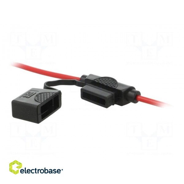 Fuse holder | 19mm | 30A | on cable | Leads: cables | Contacts: brass image 1