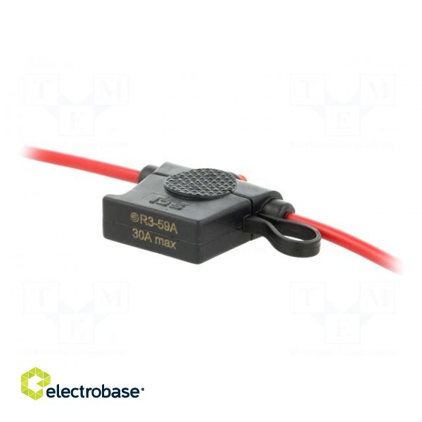 Fuse holder | 19mm | 30A | on cable | Leads: cables | Contacts: brass image 3