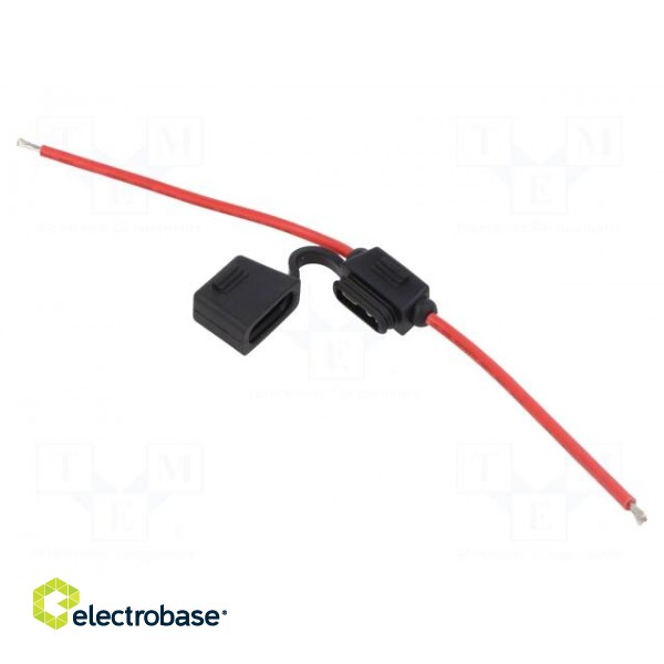 Fuse holder | 19mm | 20A | Leads: cables | -40÷85°C | 58V paveikslėlis 1