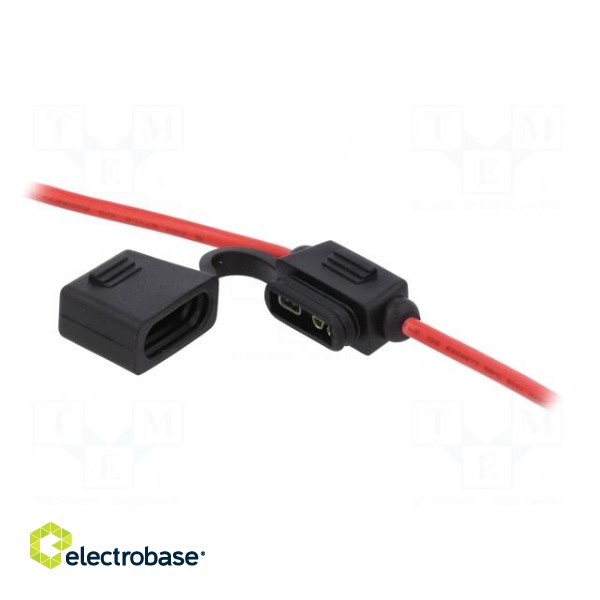 Fuse holder | 19mm | 20A | Leads: cables | -40÷85°C | 58V paveikslėlis 2