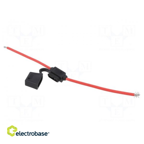 Fuse holder | 19mm | 30A | Leads: cables | -40÷85°C | 58V фото 1