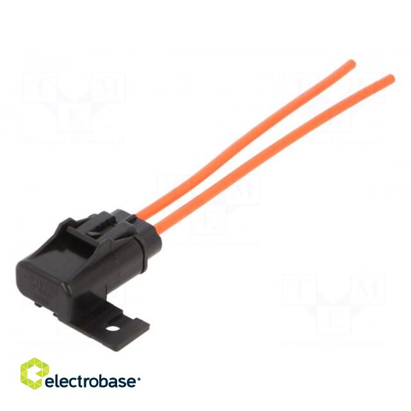 Fuse holder | 19mm | 30A | Leads: cables | 32V фото 1