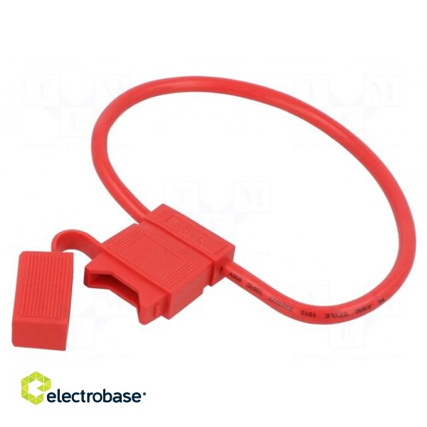 Fuse holder | 19mm | 40A | Leads: cables | -40÷85°C | 58V фото 1