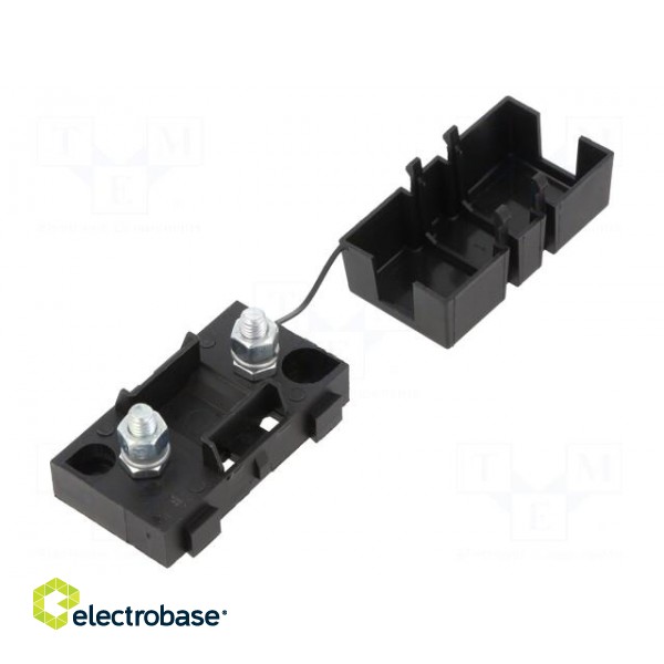 Fuse holder | 40mm | 200A | screw type | Leads: screw M5 | black | 32VDC image 2