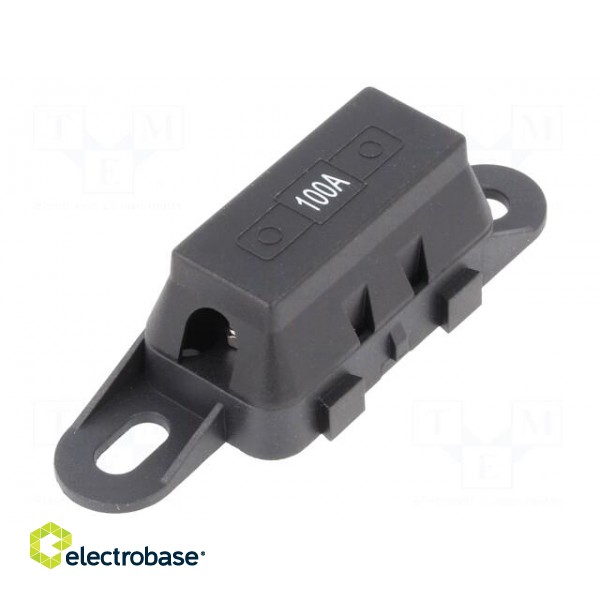 Fuse holder with cover | 42x12x8.2mm | 100A | screw | 32V image 1