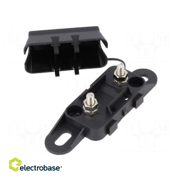 Fuse holder with cover | 42x12x8.2mm | 100A | screw | 32V image 2