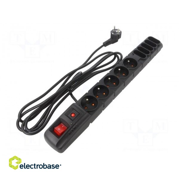 Plug socket strip: protective | Sockets: 10 | 230VAC | 10A | black
