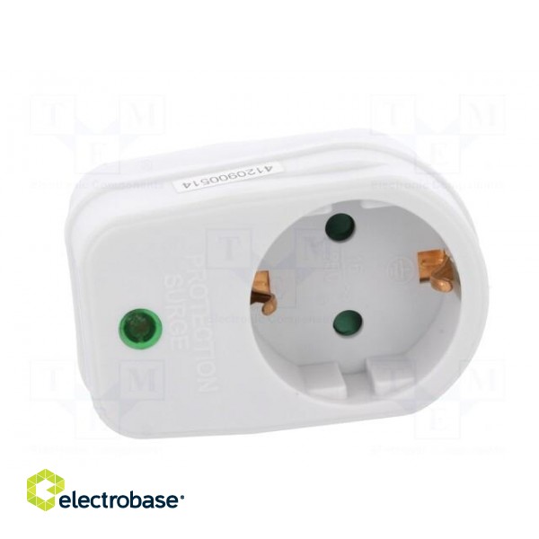 Plug socket strip: supply | Sockets: 1 | 230VAC | 16A | white paveikslėlis 9