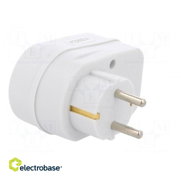 Plug socket strip: supply | Sockets: 1 | 230VAC | 16A | white paveikslėlis 4