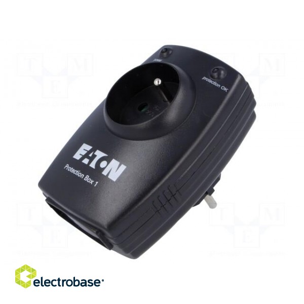 Plug socket strip: protective | Sockets: 1 | 250VAC | 16A | black | IP20 image 2