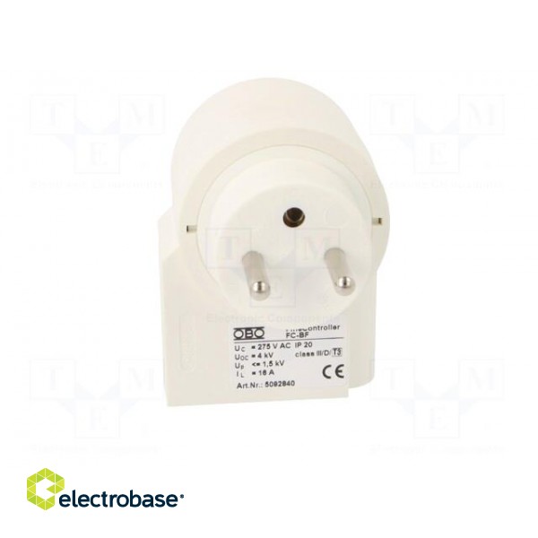 Plug socket strip: protective | Sockets: 1 | 275VAC | white | IP20 paveikslėlis 5