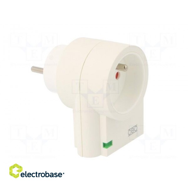 Plug socket strip: protective | Sockets: 1 | 275VAC | white | IP20 фото 8