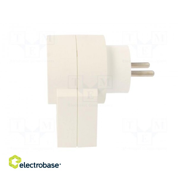 Plug socket strip: protective | Sockets: 1 | 275VAC | white | IP20 paveikslėlis 3