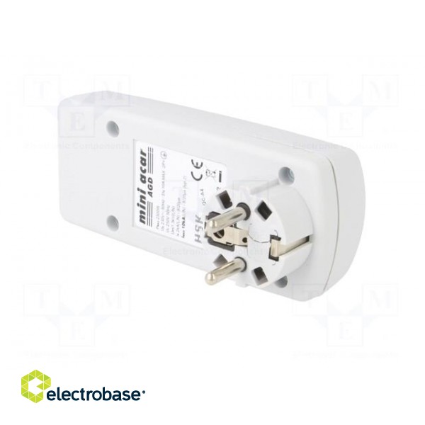 Plug socket strip: protective | Sockets: 2 | 230VAC | 10A | white paveikslėlis 6