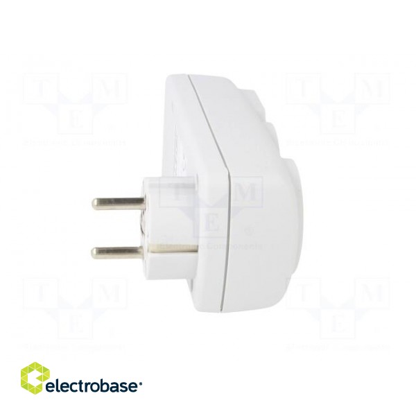 Plug socket strip: protective | Sockets: 2 | 230VAC | 10A | white paveikslėlis 7